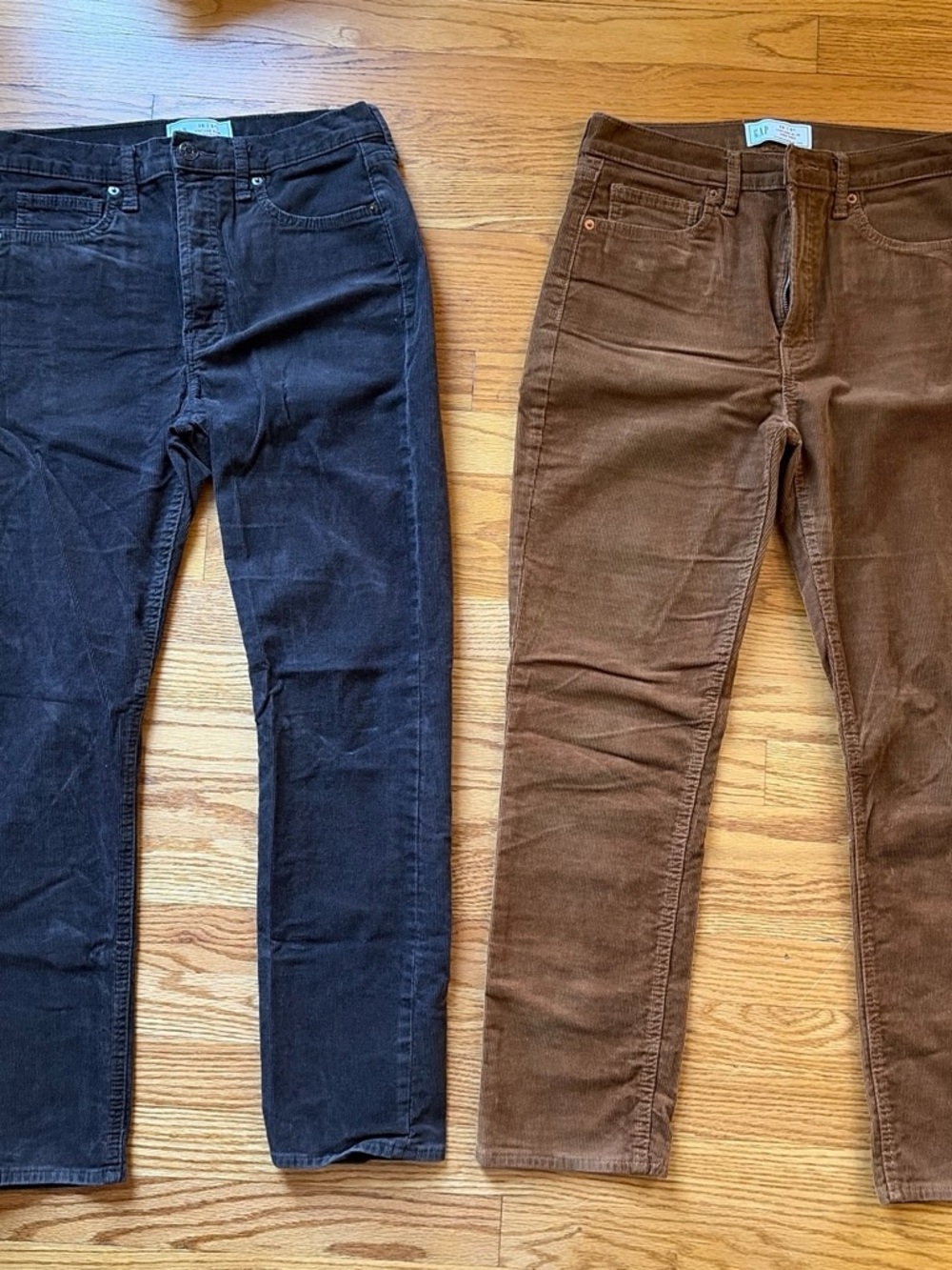 GAP Straight-Leg Corduroy Pants Duo in Black & Brown